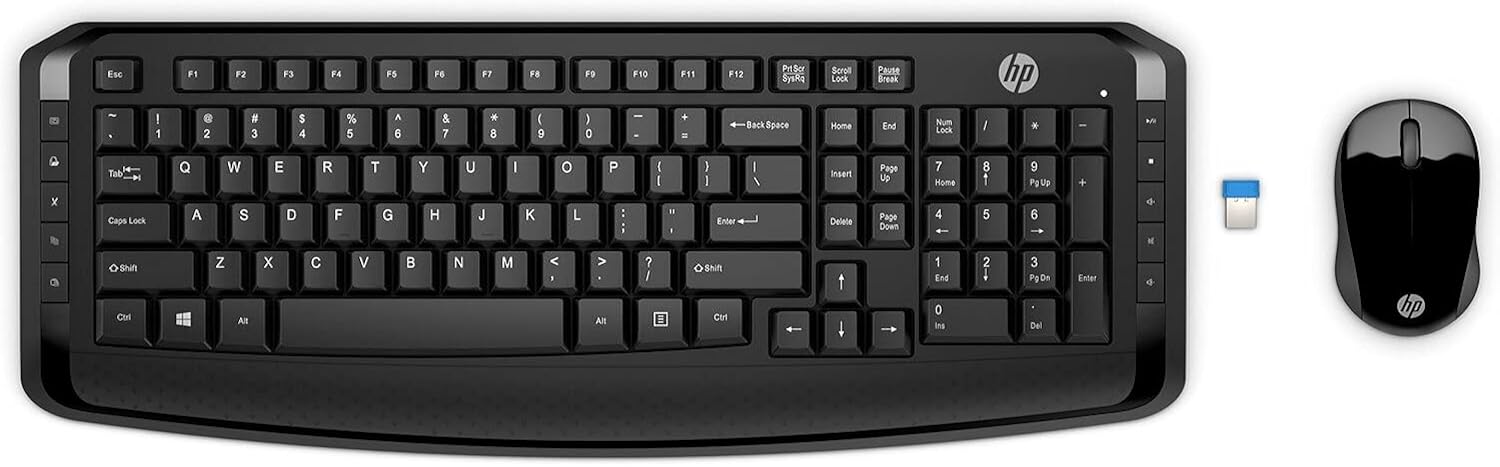Teclado+Mouse Hp S/ Fio 300 Ptg